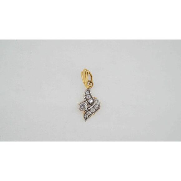 Vintage Estate 18k Yellow Gold Pendant - Unknown Main Stone - 1.80g